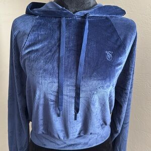 Victoria Secret Blue Velour Hoodie